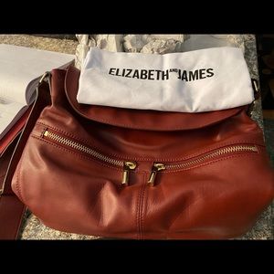 Elizabeth and James lamb crossbody hobo Red Clay